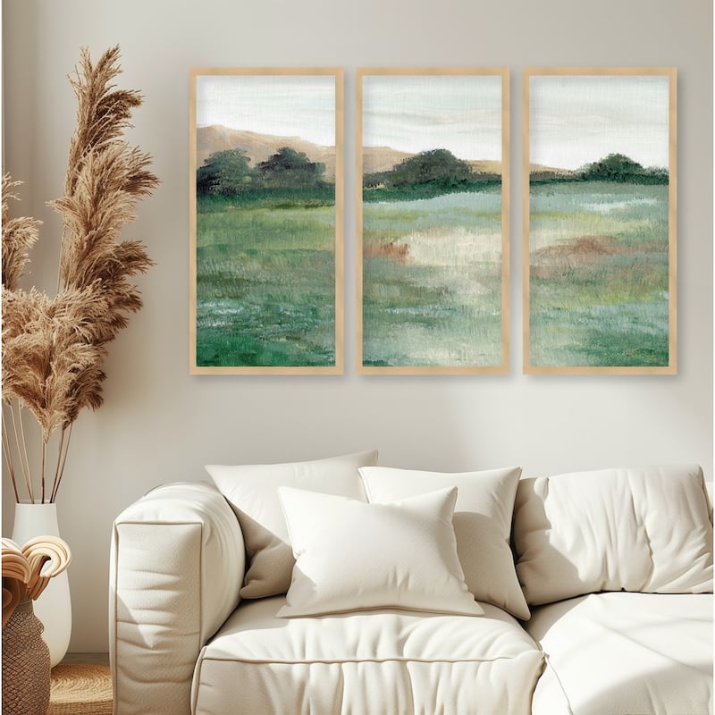 "Countryside" Set of Three Framed Textured Wall Art