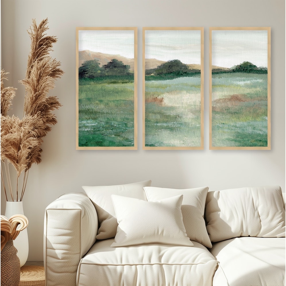 "Countryside" Set of Three Framed Textured Wall Art