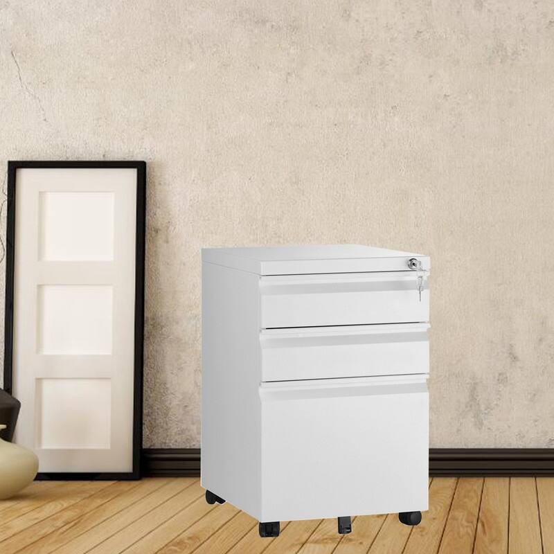 Gooseneck Office File Cabinet White