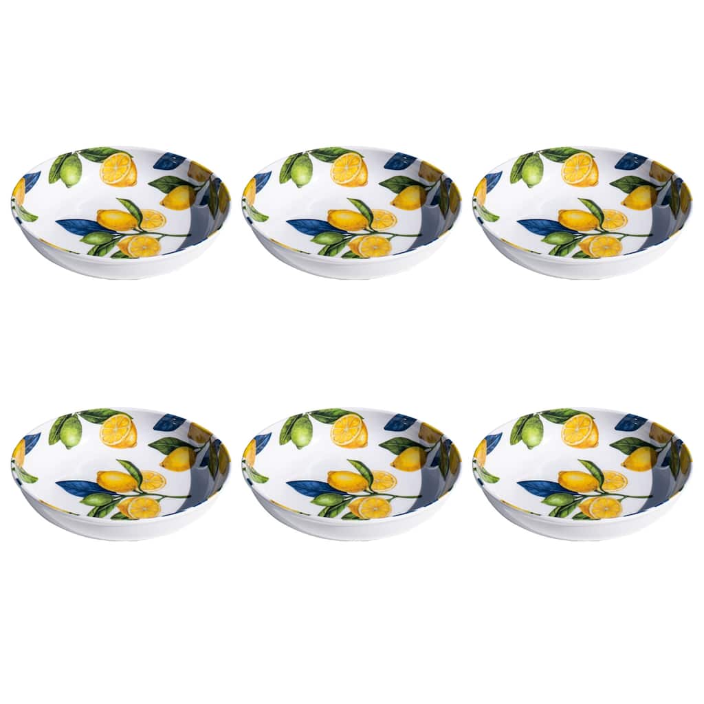 Abode Homewares Lemon Orchard NewWave Melamine Low Bowl - Yellow - 8.8" - Set of 6