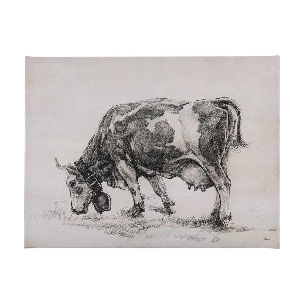 Old West Collection IV (Cow Sketch) (40 x 30) Canvas Art Print