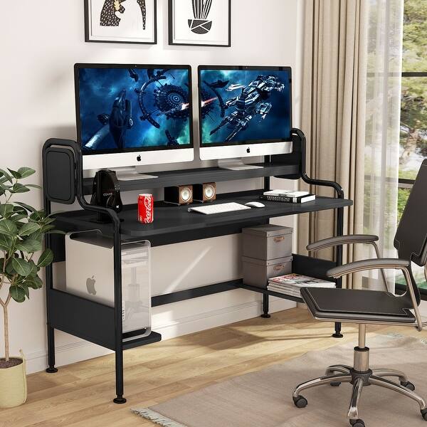 Shop Computer Desk With Hutch 55 Inch Large Gaming Desk With