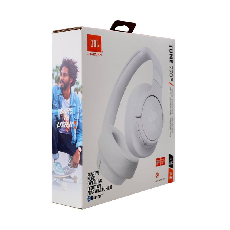 JBL Tune 770NC Noise-Cancelling Over-Ear Headphones (White) + JBL T110 in Ear Headphones + Fitness and Wellness Plus Software