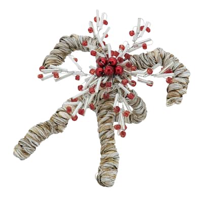 Whimsical Joy Candy Cane Napkin Ring (Set of 4) - Red/White