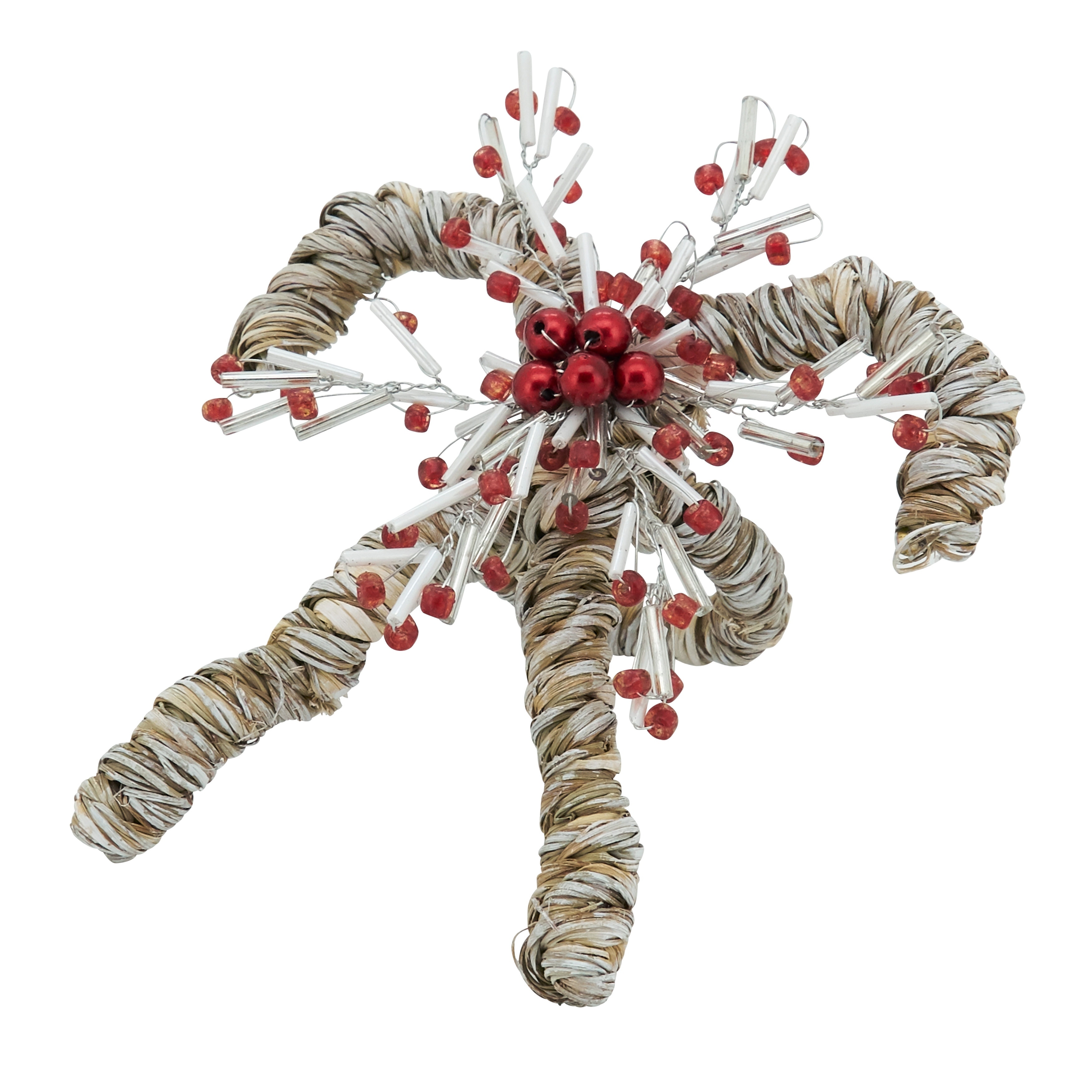 Saro Lifestyle Whimsical Joy Candy Cane Napkin Ring (Set of 4) - Red/White