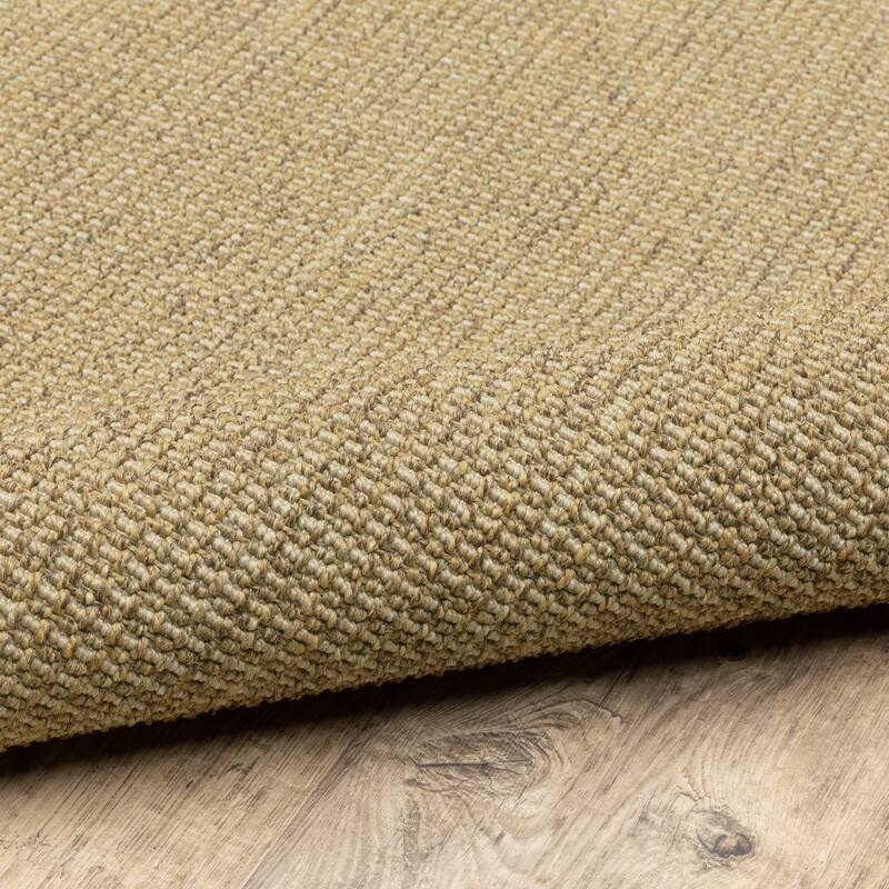 Style Haven Veranda Solid Tan Indoor-Outdoor Area Rug