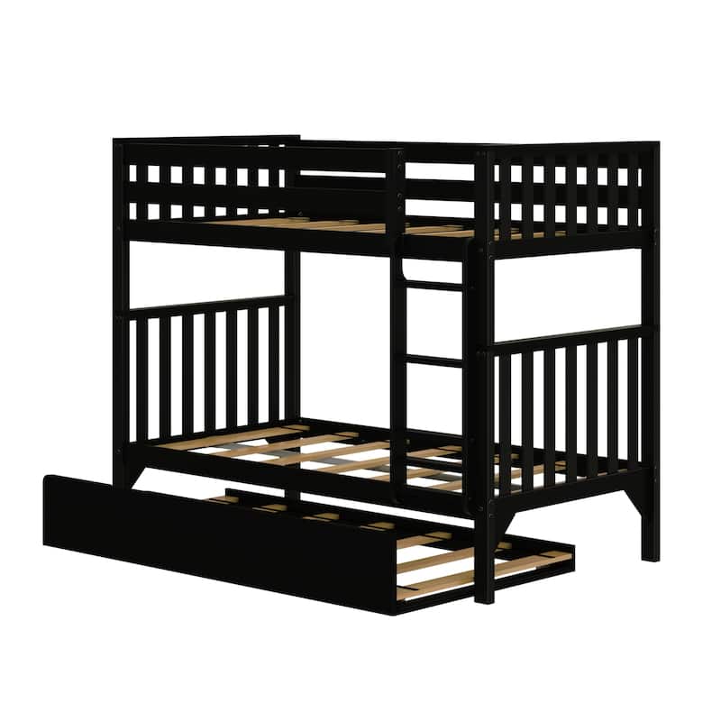 Scandinavian Twin Over Twin Bunk Bed With Twin-Size Trundle