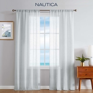 Nautica Erasmus Sheer Rod Pocket Window Curtain Panel Pair
