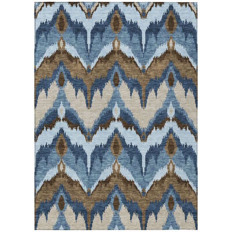 HomeRoots Ikat Transitional Rectangle Outdoor Rug