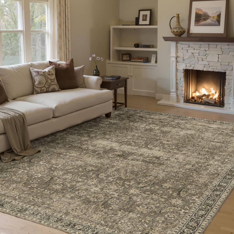 Machine Washable Rugs Brown Hallway Area Rug