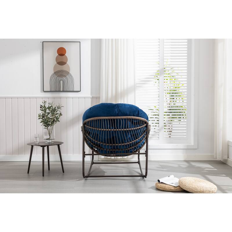 37.2" Rocking Chair with Steel Frame