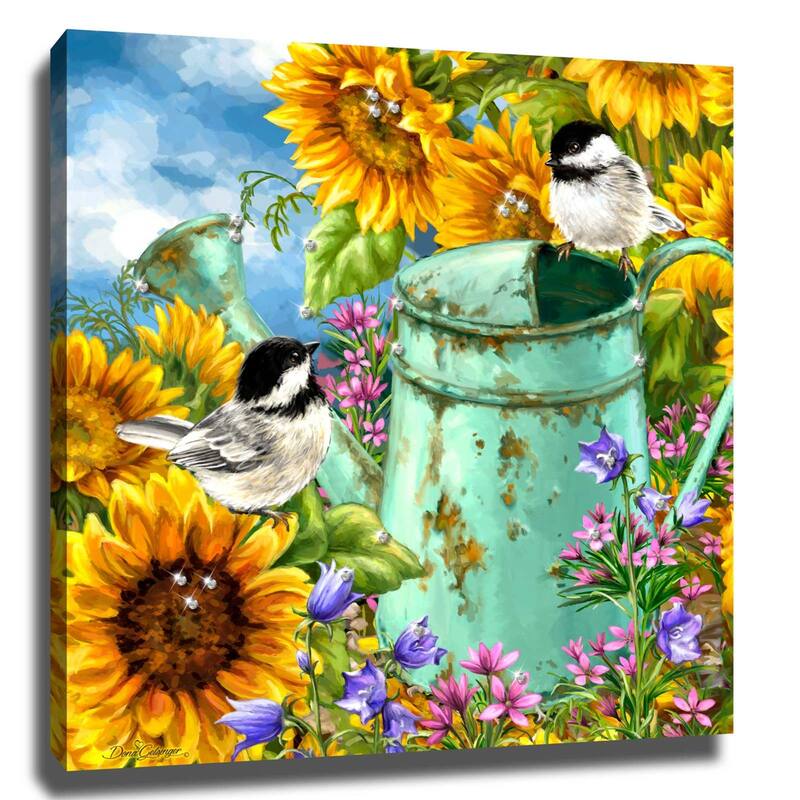 10" Yellow and Blue Sunflower Garden Wall Art Decor