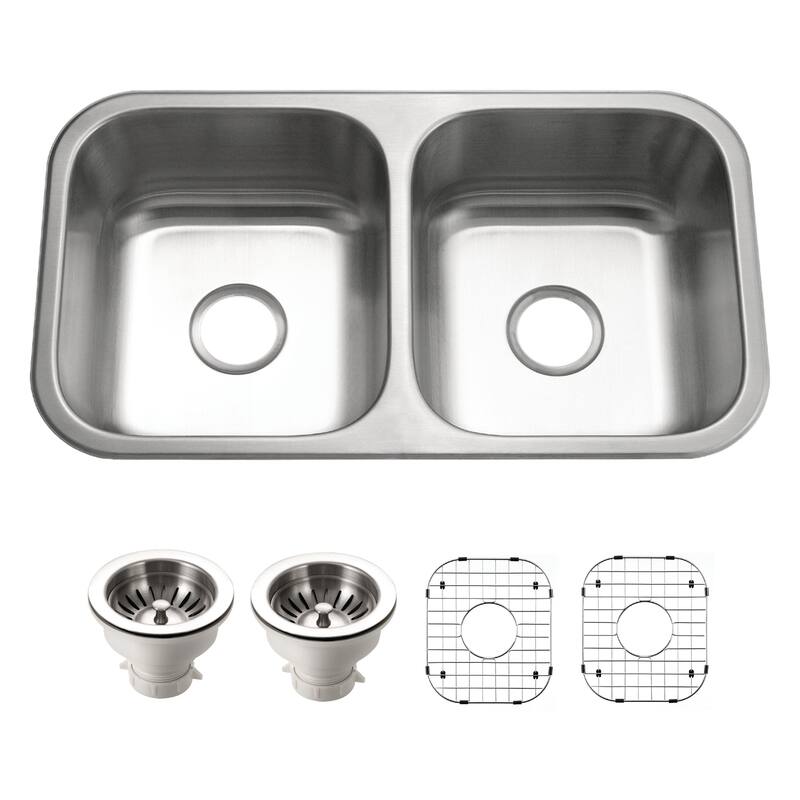 Houzer MD-3109-C Medallion Classic 31-1/2" Undermount Double Basin - Stainless Steel - Stainless Steel