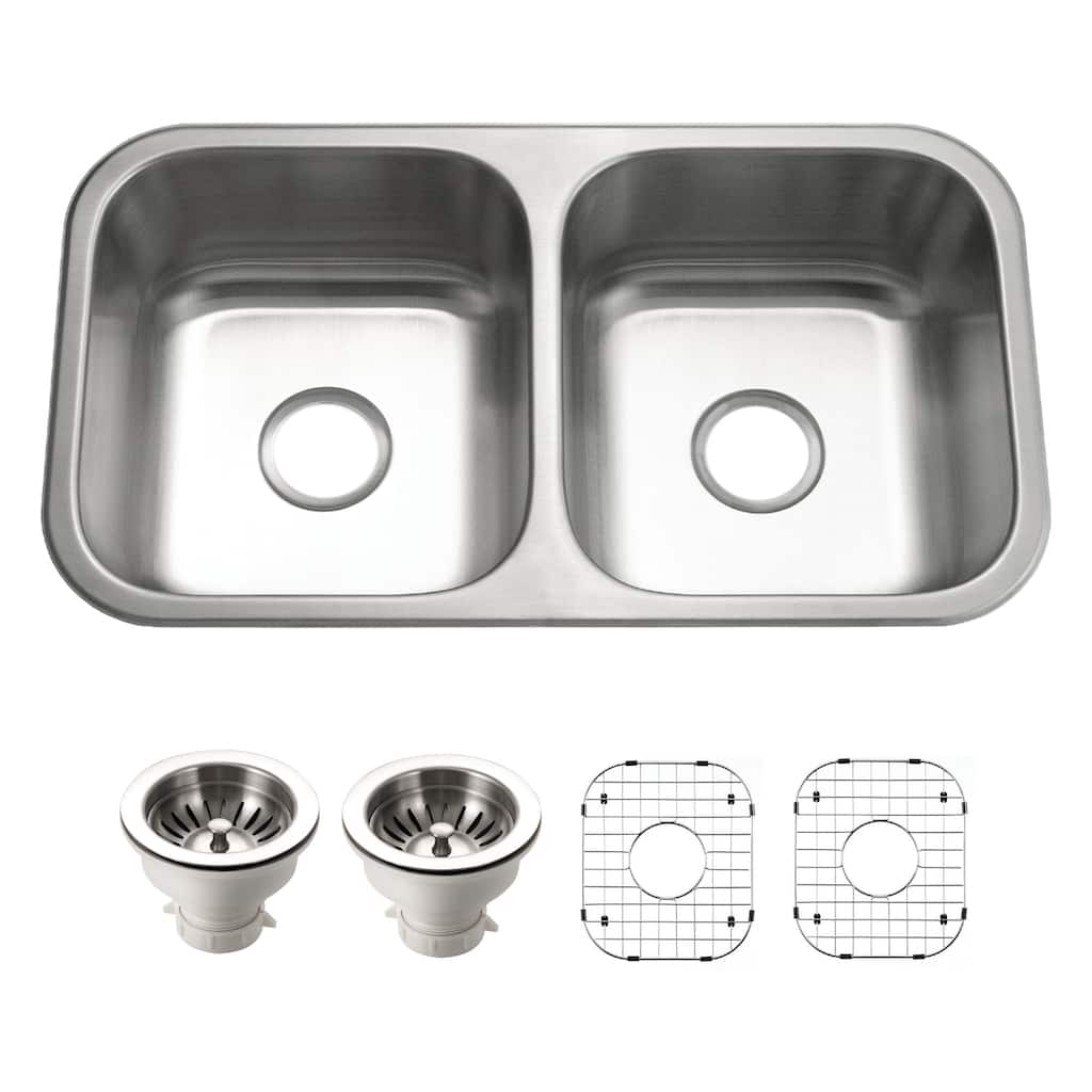 Houzer MD-3109-C Medallion Classic 31-1/2" Undermount Double Basin - Stainless Steel