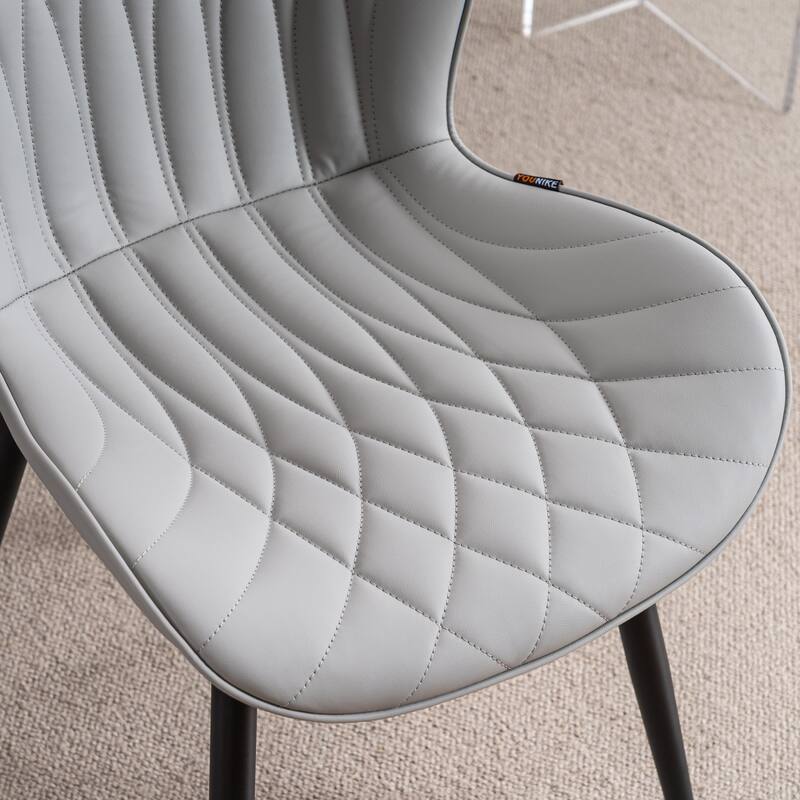 Upholstered Dining Chairs Set of 2, Faux Leather Kitchen Chairs