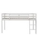 preview thumbnail 11 of 9, White Full Size Solid Wood Low Loft Bed with Ladder and Fence