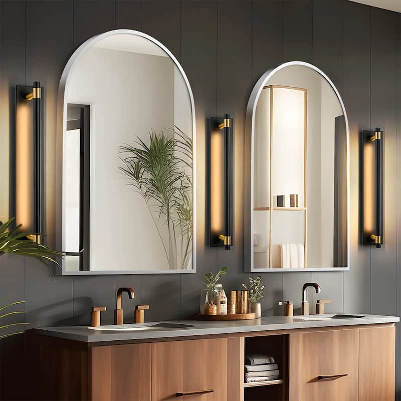 1-Light Modern Black/Gold Rotatable Linear LED Bathroom Vanity Light