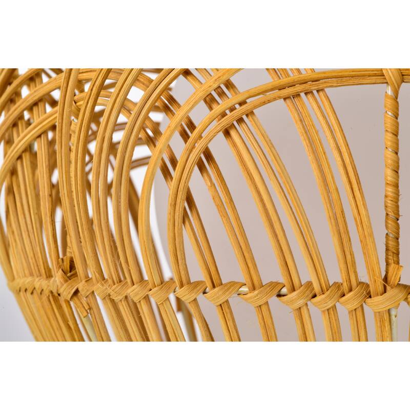 Caddie 15 Inch Opaque Glass Shade Rattan Woven Pendant 1-Light