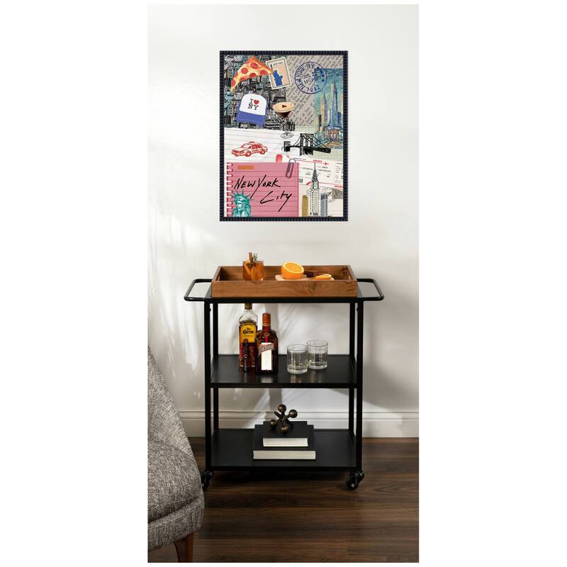 Kate and Laurel New York Collage by Megan Ryan Framed Canvas Wall Art Print