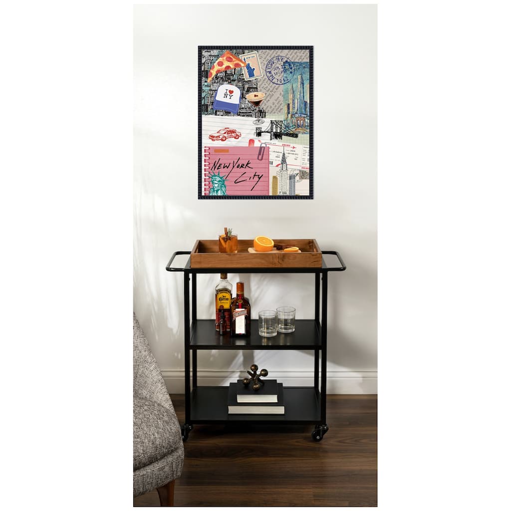 Kate and Laurel New York Collage by Megan Ryan Framed Canvas Wall Art Print