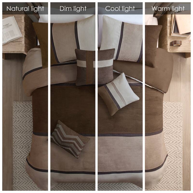 Madison Park Hanover 7 Piece Faux Suede Comforter Set
