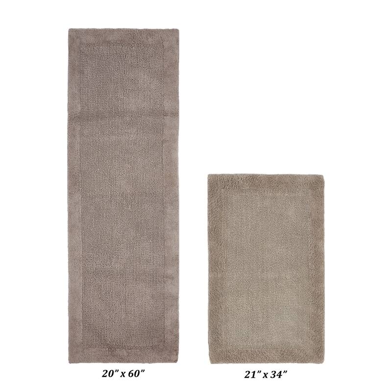 Better Trends Bath Rugs Set 100% Cotton Tufted Soft Water Absorbent Bathroom Rug for Shower, Sink Bath Mats Edge Collection