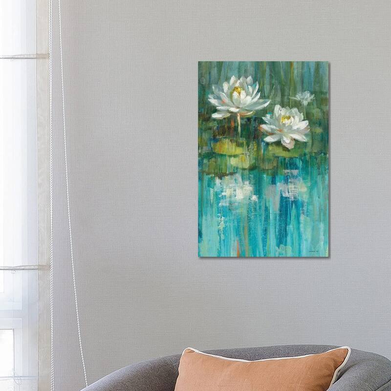 iCanvas "Water Lily Pond Panel II" by Danhui Nai Canvas Print - 26x18x1.5