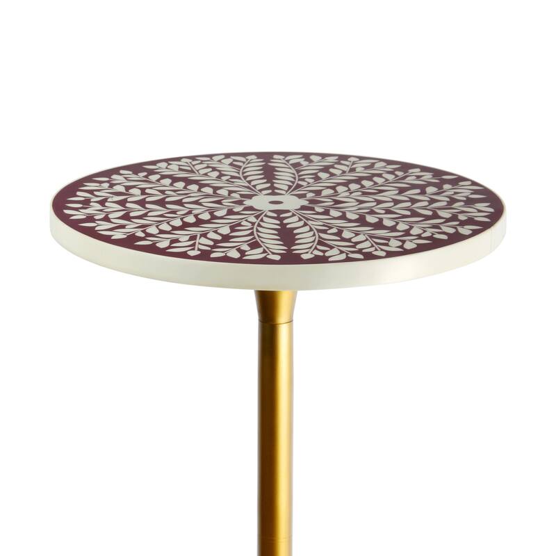 JONATHAN Y Miles 25" Modern Bohemian Metal/Resin Inlay Top End Table