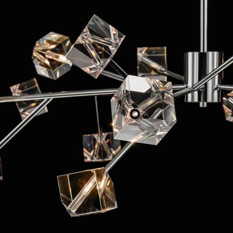 Black or Gold Big Large Modern Sputnik Crystal Chandelier for Living/ Dining Room/ Bedroom/ Foyer/ Kitchen