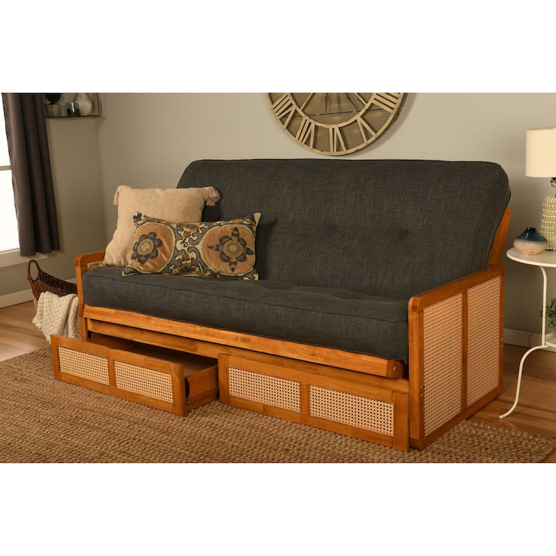 Somette Westport Full-size Futon with Storage includes Mattresses