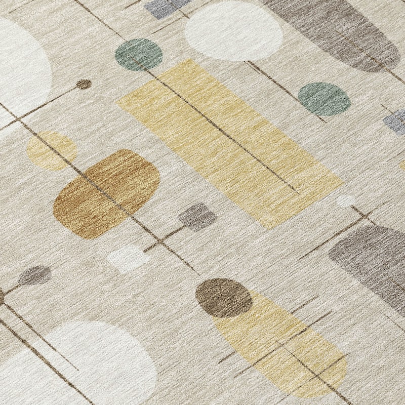 Machine Washable Indoor/ Outdoor Contemporary Fun Chantille Rug