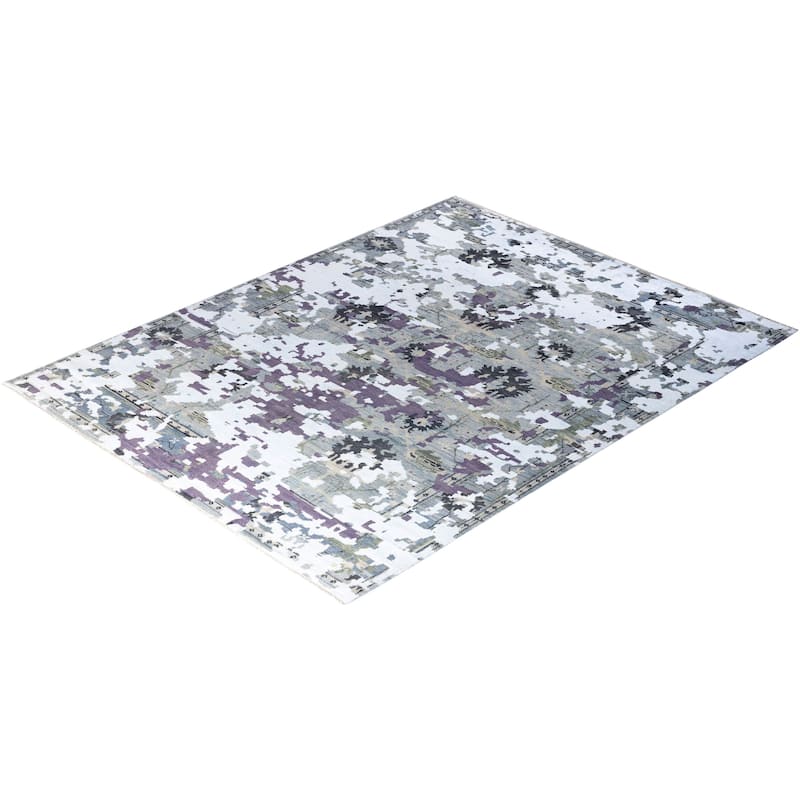 Modern One-of-a-Kind Handmade Area Rug - Gray, 7' 10" x 10' 3" - 7' 10" x 10' 3"