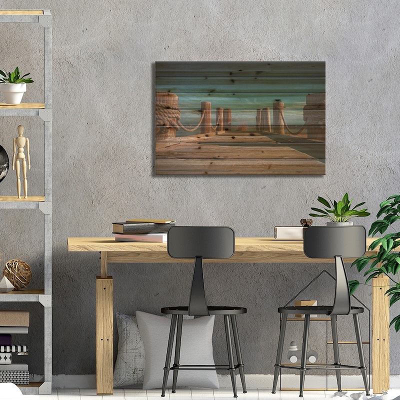 Windsor Lake Dock Print On Wood by Christopher Thomas - Multi-Color