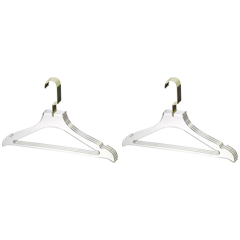 YBM Home Quality Acrylic Clear Coat Hangers, With Bar
