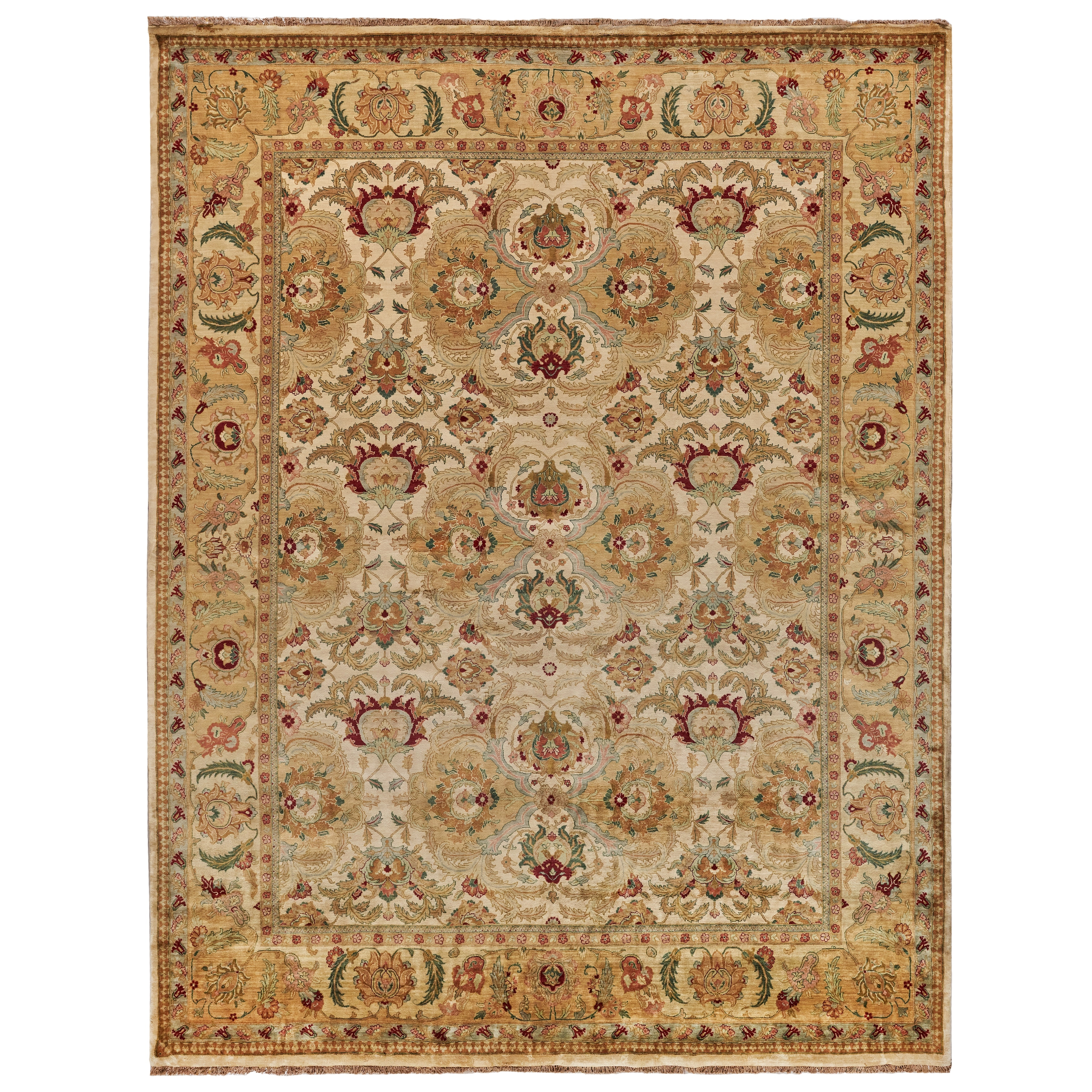 Polonaise hand-knotted New Zealand Wool Ivory/Gold Area Rug
