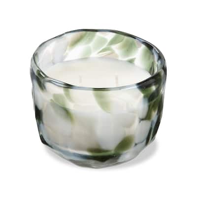 Magnolia & Musk Soy Paraffin Wax Candle Green Confetti Glass Container, 4.44L x 2.36W x 3.74H inches, Burn Time 25 Hours