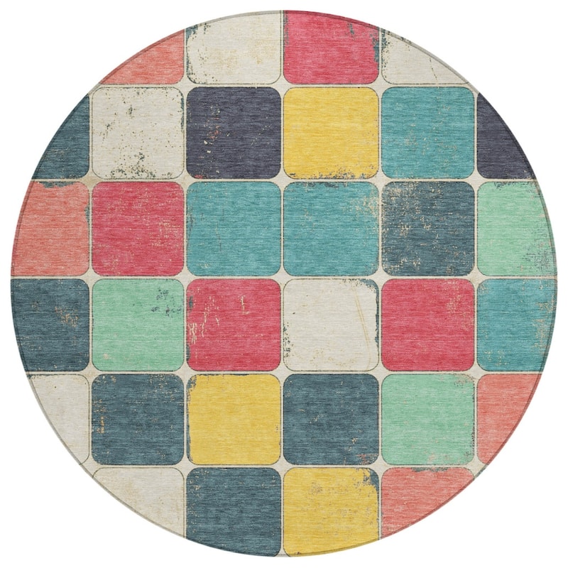 HomeRoots Geometric Transitional Rectangle Outdoor Rug