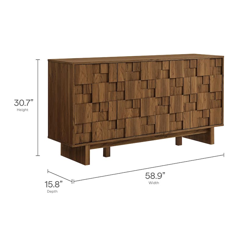 Owen 59 Inch 4 Door Geometric Sideboard