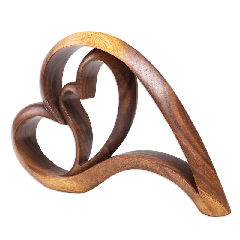 Novica Handmade Layered Love Wood Statuette