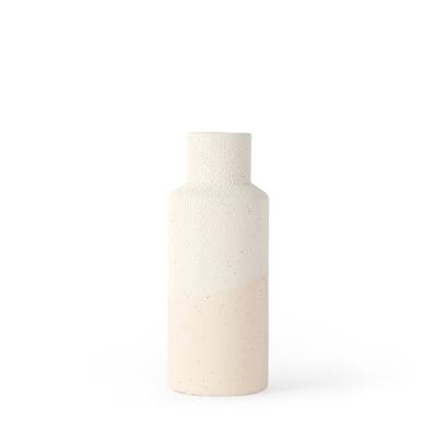 Salar Cream Gourd Style Crackled Ceramic Vase (11")