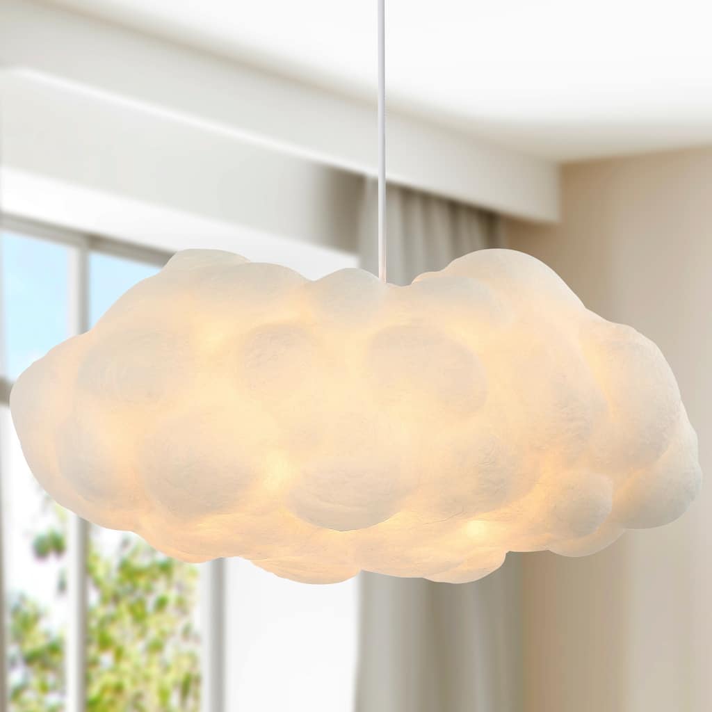 Homer 23" 2-Light Modern Contemporary Silk LED Cloud Pendant, White by JONATHAN Y