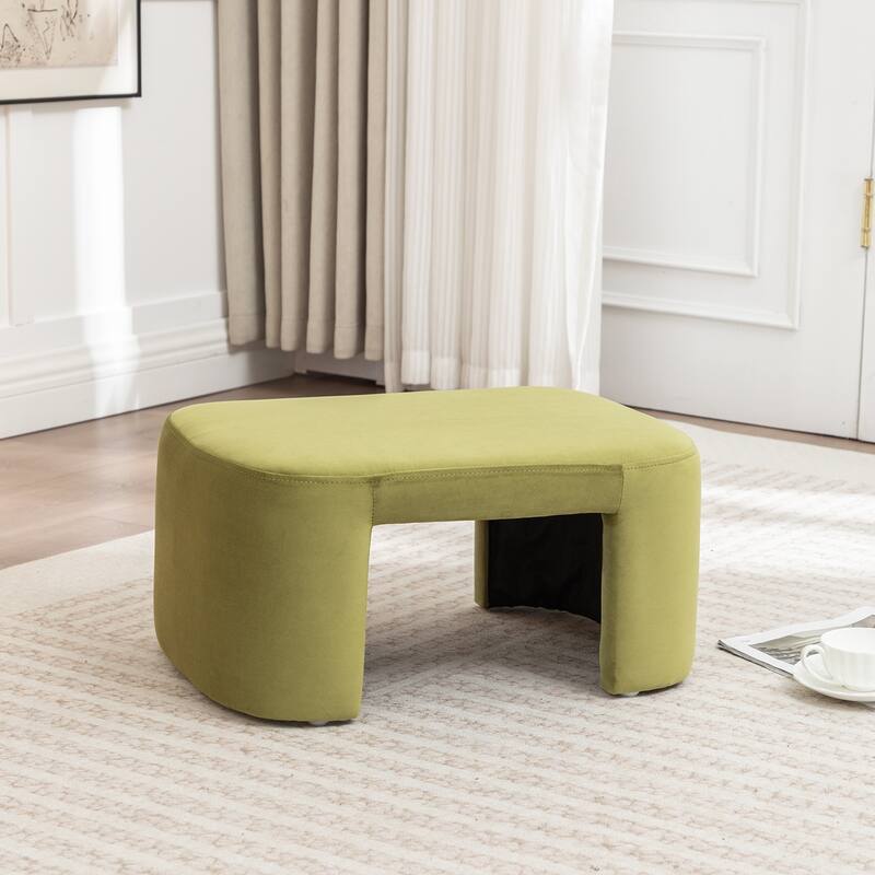 SEYNAR Modern Velvet Rectangle Accent Ottoman
