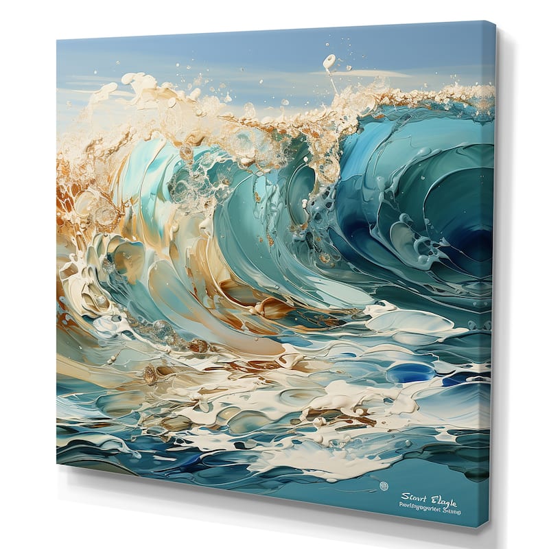 Designart "Ocean Charm Liquid Wave Art II" Ocean Wall Art