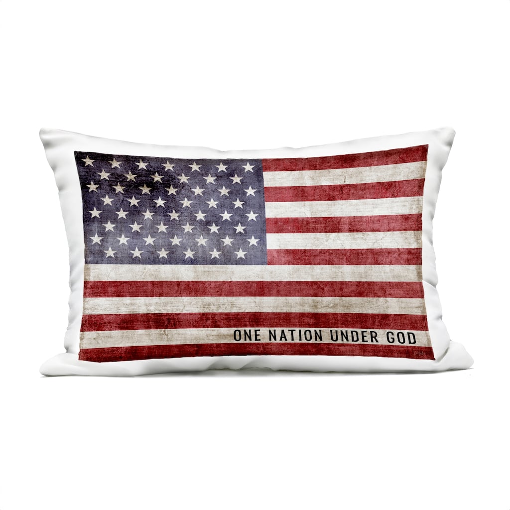 Stupell One Nation Under God Flag Printed Outdoor Throw Pillow Design by Natalie Carpentieri