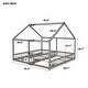 preview thumbnail 5 of 8, House-Shaped Platform Beds , Dual Bed Design with Guardrails, Pine Wood and MDF Construction