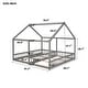 preview thumbnail 5 of 18, Twin Size House Platform Beds, 2-in-1 Shared Beds with Railing, Sturdy Pine and MDF Construction, Safe Design, Grey