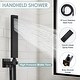 preview thumbnail 8 of 35, 12" Wall Mount LED Rainfall 3 Way Thermostatic Shower Faucets Sets with 6 Body Jets