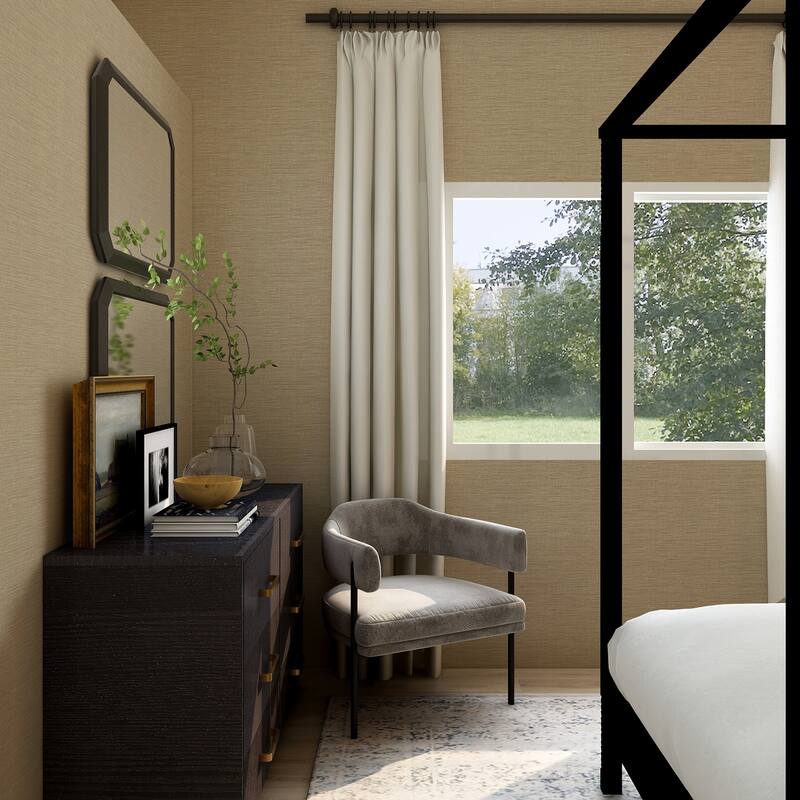 A-Street Prints Lela Wheat Faux Linen Wallpaper