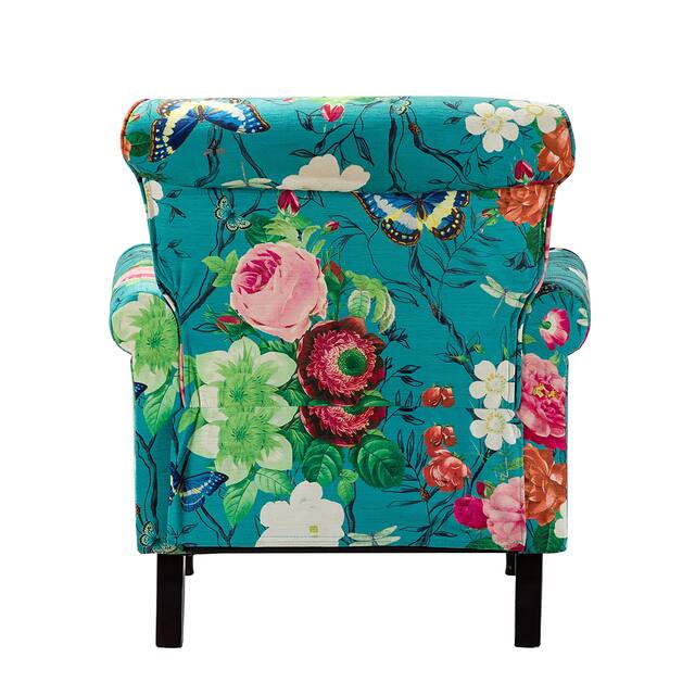 HULALA HOME Nailhead Trim Traditional Accent Armchair with Rolled Arms