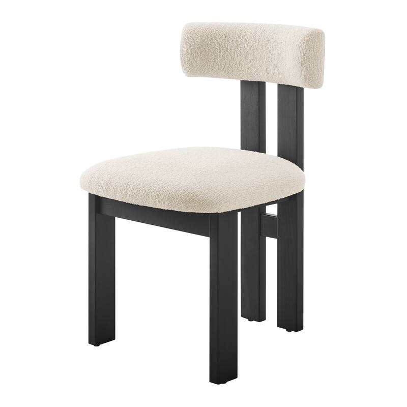 NPD Furniture Hailey Dining Side Chair (Set of 2) - Black Frame / Palladian Beige